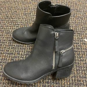 Heeled Black Chunky Booties